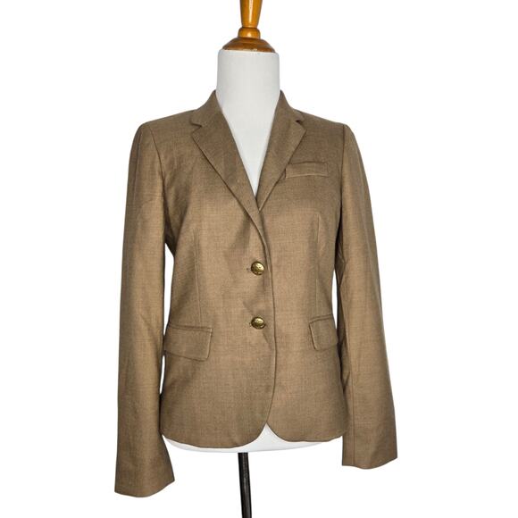 J. Crew Factory Original Schoolboy Blazer Wool Camel Preppy Academia Women 2 - Picture 2 of 13